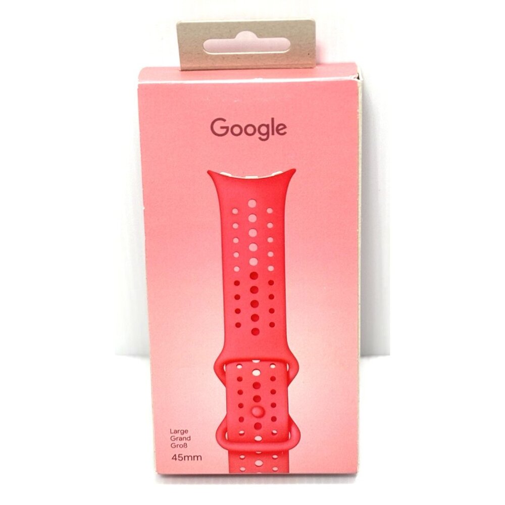 Google Pixel Watch Active Sport Band Coral 45mm Silicone Replacement Strap -NEW